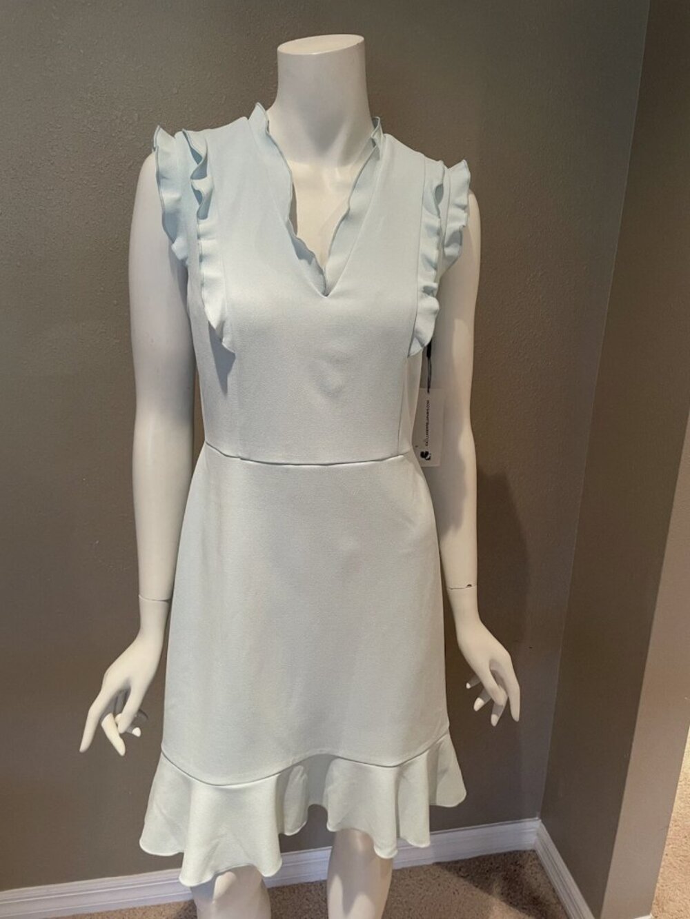 Karl Lagerfeld baby blue v-neck ruffle sleeve dress Size 4